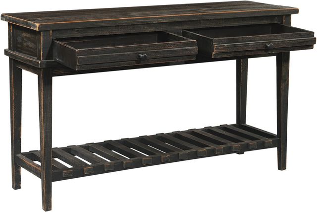 aspenhome® Reeds Farm Weathered Black Sofa Table-1