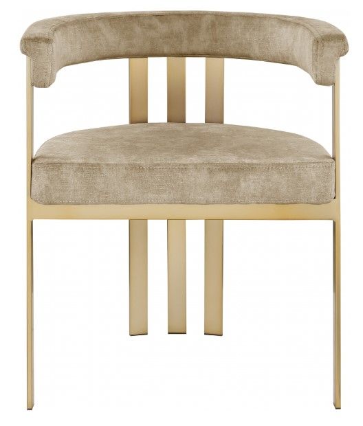 Meridian Furniture Marcello Beige/Brushed Brass Dining Chair-1