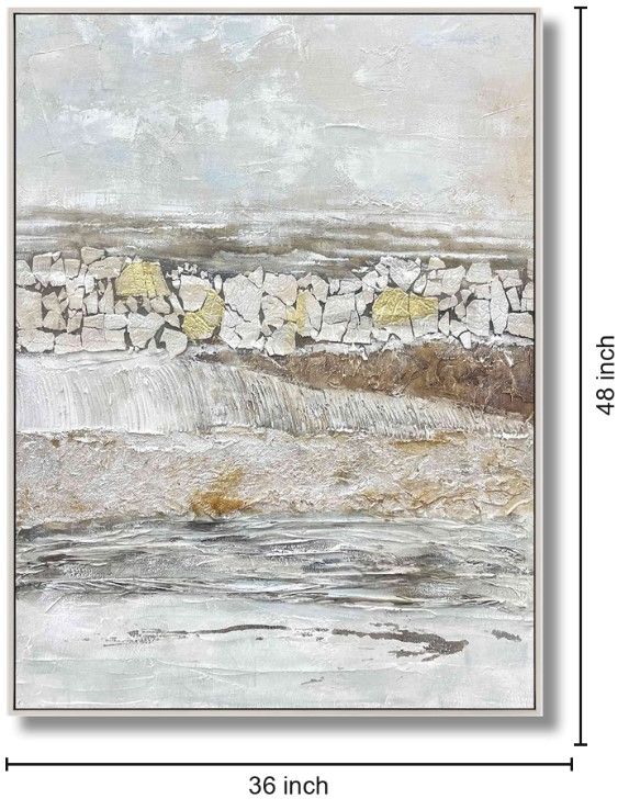 Classy Living Organic Textured Serenity Stone Landscape Wall Art-2
