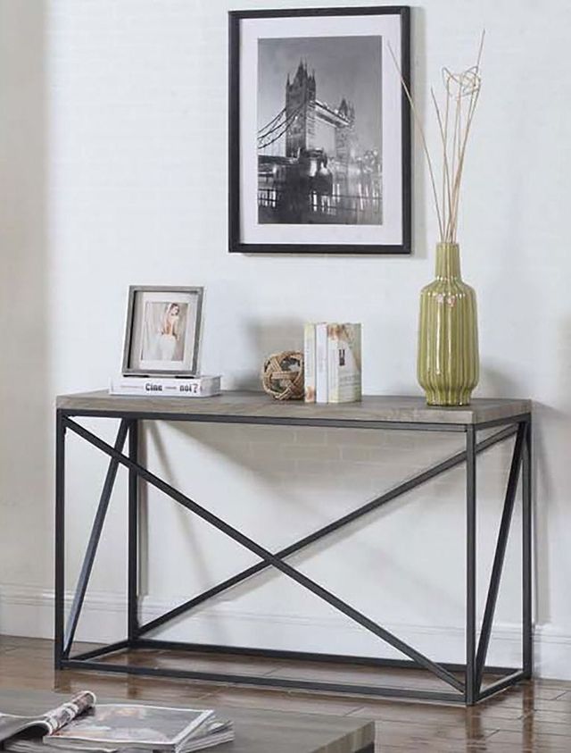Coaster® Birdie Grey Rectangular Sofa Table with Black Metal Base -1