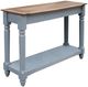 International Furniture Direct Tiffany Brown Sofa Table with Blue Base-0