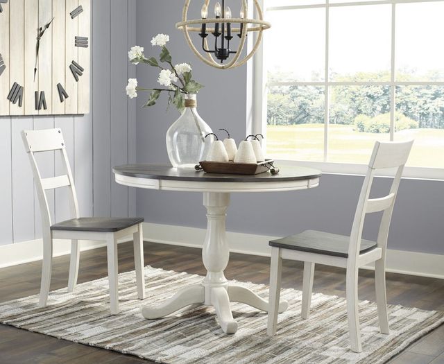 Signature Design by Ashley® Nelling Dark Brown Dining Room Table with White Base-3