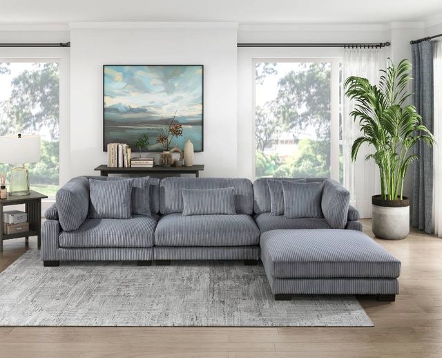 Homelegance® Traverse 4-Piece Gray Modular Sectional with Ottoman-1