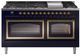 Ilve® Nostalgie II Noblesse 60'' Midnight Blue Pro Style Dual Fuel Range with Brass Trim-0