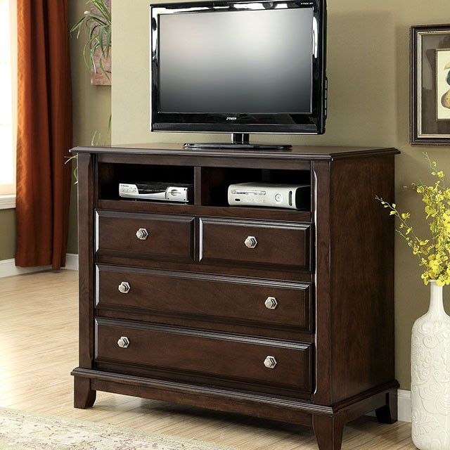 Furniture of America® Litchville  Brown Cherry Media Chest-1
