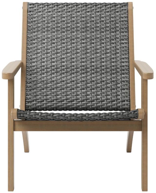New Classic® Home Furnishings Radius Gray Acacia/Wicker Outdoor Patio Side Chair-2