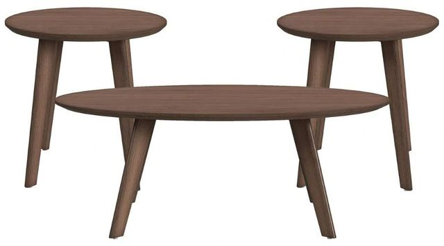 Elements International Theo 3-Piece Walnut Occasional Table Set-0
