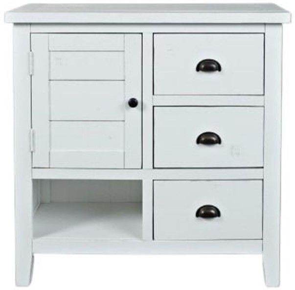 Jofran Inc. Artisan's Craft Distressed Weathered White Accent Chest-1
