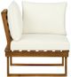 Linon Sea Breeze 2-Piece Beige/Brown Wooden Outdoor Table and Corner Chair with Cushion Set-3