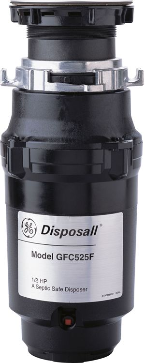 GE 1/2 HP Continuous Feed Food Waste Disposer-Black-0