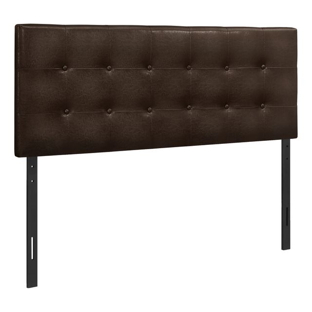 Monarch Specialties Inc. Brown Leather Look Full Headboard-0