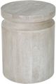 A & B Home Cream Wooden Cylinder Side Table-1