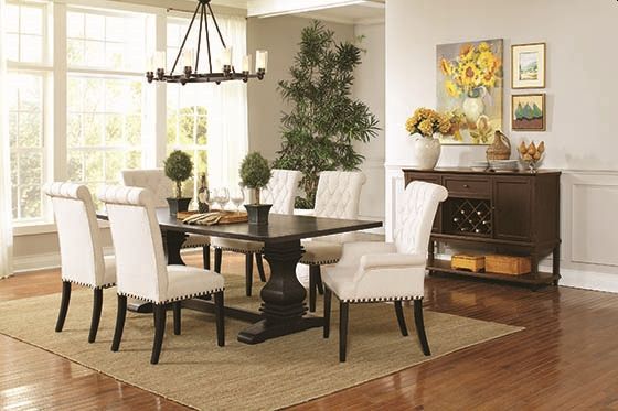 Coaster® Alana Cream Upholstered Dining Arm Chair-4