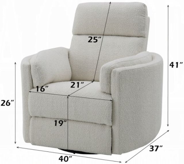 ACME Furniture Sagen Beige Manual Swivel Glider Recliner-2