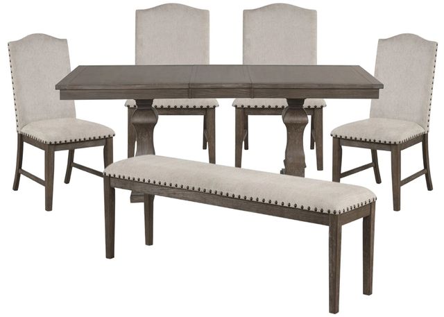 American Wholesale Furniture Victoria 6-Piece Oak/White Dining Table Set-0