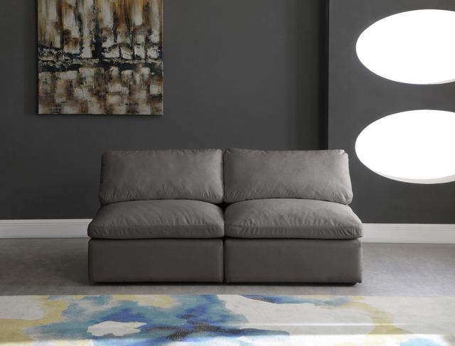 Meridian Furniture Plush Grey Velvet Standard Cloud Modular Sofa-3