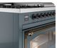 Ilve® Nostalgie II Noblesse 48'' Blue Gray Pro Style Dual Fuel Range with Burnished Trim-4