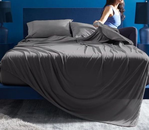 BEDGEAR® Hyper-Cotton Performance® 4-Piece Light Gray Split Queen Sheet Set-1
