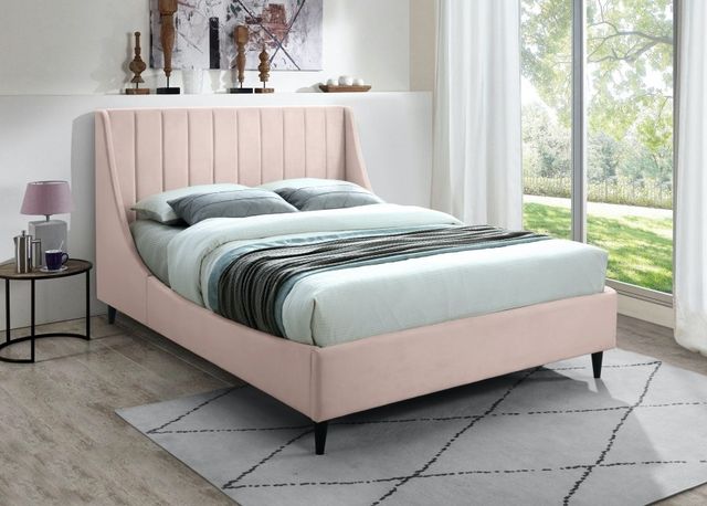 Meridian Furniture Eva Pink Velvet Full Bed-3