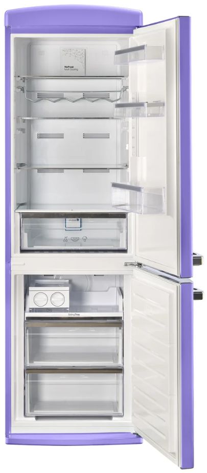 Unique Appliances 24” 12 Cu. Ft. Violet Bottom Freezer Refrigerator with Chrome Accent Handles-1