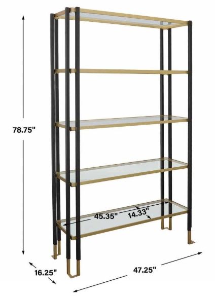 Uttermost® Kentmore Black/Gold Etagere-2