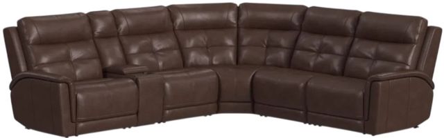 Flexsteel® Ranger Rustic Brown Leather Power Reclining Sectional with Custom Layout Options-0