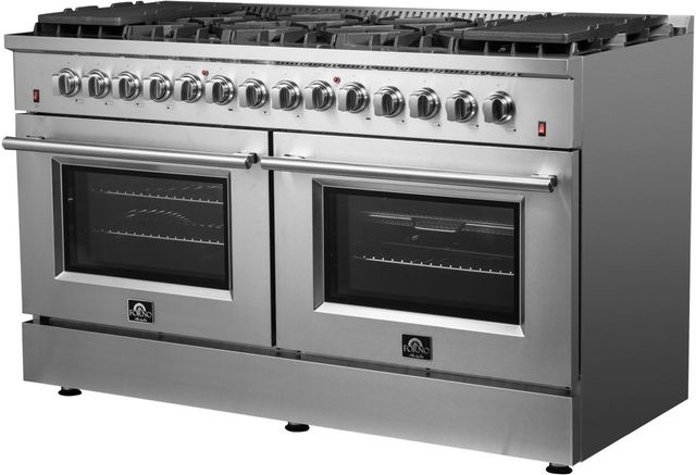 FORNO® Alta Qualita 60" Stainless Steel Pro Style Dual Fuel Range-4