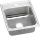 Elkay Lustertone® Classic Lustrous Satin Stainless Steel 17" x 20" x 5" 1-Hole Single Bowl Drop-in ADA Sink with Quick-clip-0
