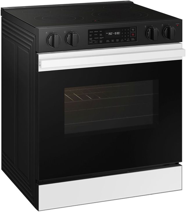 Samsung Bespoke 30" White Glass Slide-In Electric Range-2