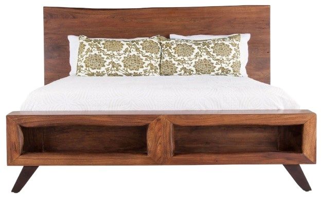Home Trends & Design London Loft Antique Zinc/Walnut King Panel Bed-1