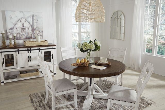 Signature Design by Ashley® Valebeck Brown Dining Table with White Base-3