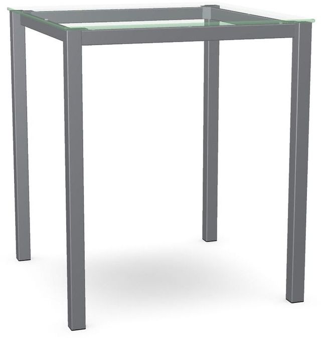 Amisco Customizable Carbon 36" Clear Glass Square Bar Table-0
