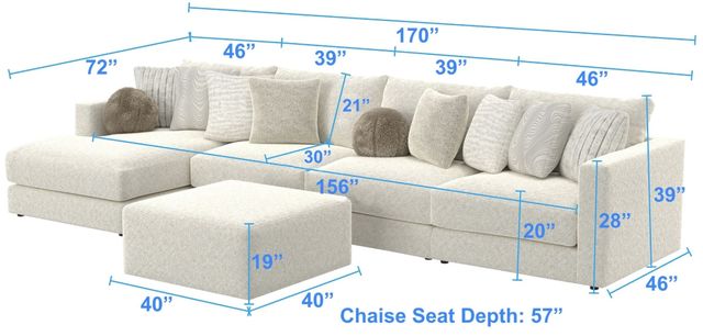 Jackson Furniture Ritzy 5-Piece Bone Left-Arm Facing Sectional with Ottoman-1