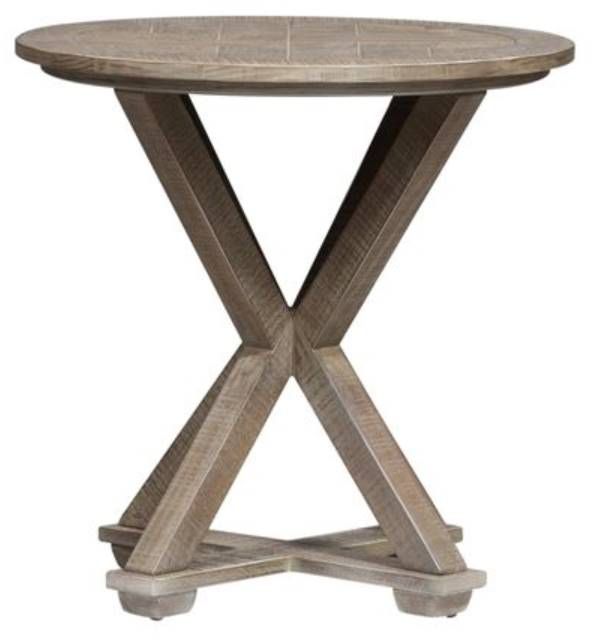 Liberty Furniture Parkland Falls Weathered Taupe Round End Table-0