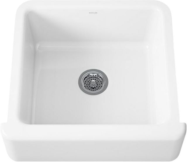KOHLER® Whitehaven® White 24" Undermount Single-Bowl Farmhouse Kitchen Sink-0
