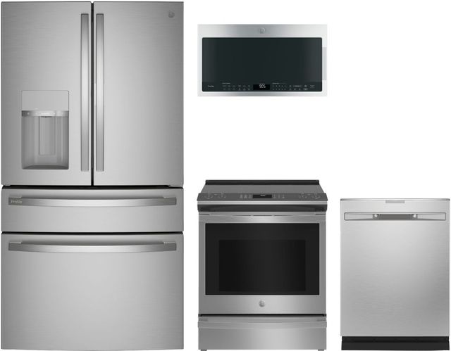GE Profile™ 4 Piece Stainless Steel Kitchen Package-0
