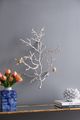 A & B Home 2-Piece Silver Wall Sculptures with Bird Accent Set-5