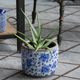 A & B Home Lilibeth Blue/White Short Planter-1