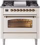 Ilve® Nostalgie II Series 36" Antique White Pro Style Dual Fuel Range-0