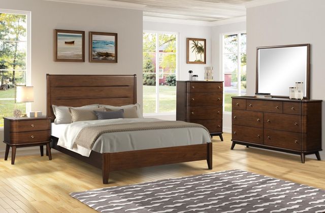 Bernards Dorval 3-Piece Cherry Queen Slotted Panel Bed Set-0