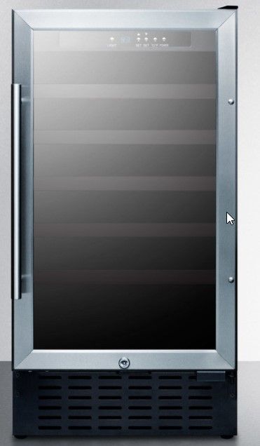 Summit® Black 18'' Dual-Zone Left Hinged Built-In Wine Cellar-0