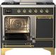 Ilve® Majestic III 40" Graphite Matte Pro Style Dual Fuel Liquid Propane Range with Solid Door and Brass Trim-2