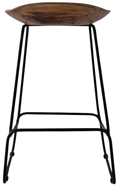 Jofran Inc. Nature's Edge Black/Chestnut Backless Stool -2