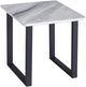Mazin Furniture Leander White Sintered Stone End Table with Black Metal Legs-0