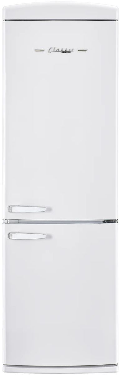 Unique® Appliances Classic Retro 24" 11.7 Cu. Ft. Marshmallow White Counter Depth Bottom Freezer Refrigerator-0