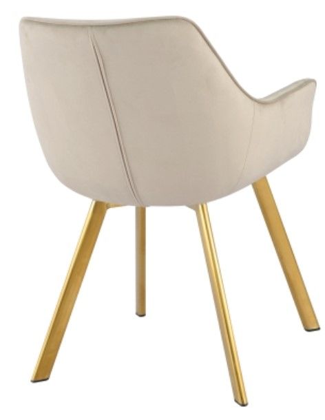 Mazin Furniture Ayami Beige/Gold Dining Arm Chair -3