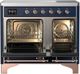 Ilve® Majestic III 40" Midnight Blue Pro Style Induction Range with Solid Door and Copper Trim-1