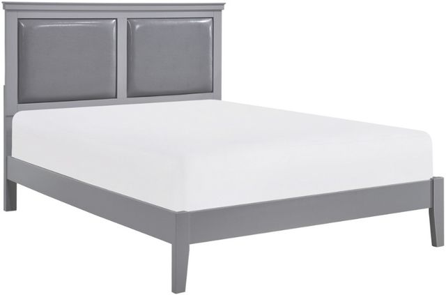 Homelegance® Seabright Gray California King Upholstered Panel Bed-0