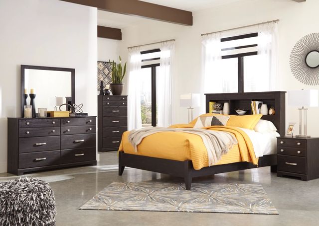 Signature Design by Ashley® Reylow 3-Piece Dark Brown Queen Bookcase Bed Set-3