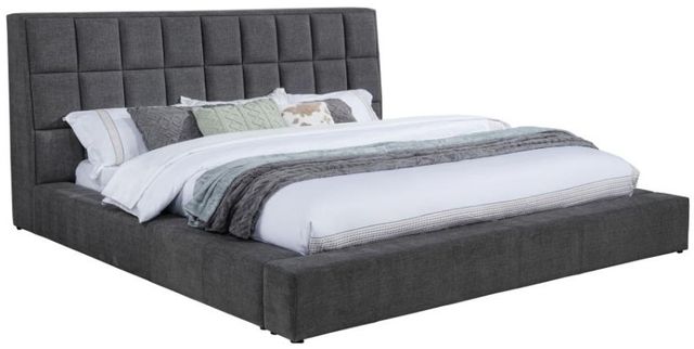 Coaster® Dreux Gray Queen Upholstered Platform Panel Bed-0